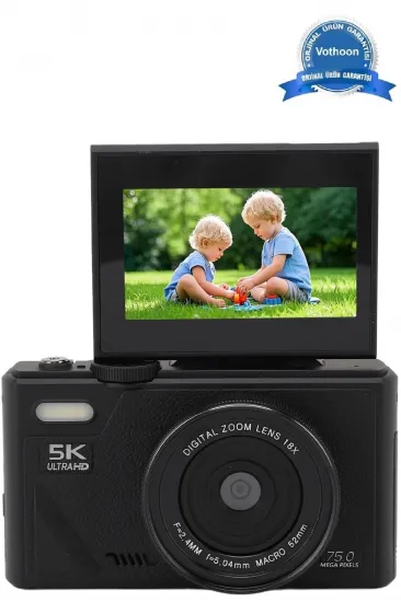 5k 75mp Hd Dijital Kamera 18x Dijital Zoom, Flaşlı,3.0 İnç Ekranlı Fotoğraf Makinesi 5k 75mp Hd Dijital Kamera 18x Dijital Zoom, Flaşlı,3.0 İnç Ekranlı Fotoğraf Makinesi