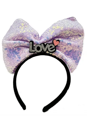 Led Işıklı 3 Farklı Fonksiyonda Yanan Gümüş Love Yazılı Lila Fiyonk Taç 20x17 Cm Led Işıklı 3 Farklı Fonksiyonda Yanan Gümüş Love Yazılı Lila Fiyonk Taç 20x17 Cm