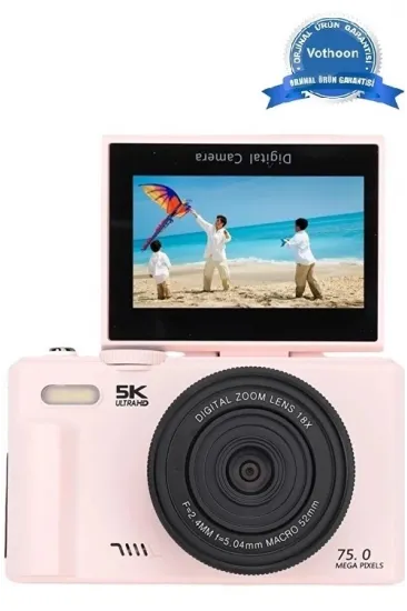 5k 75mp Hd Dijital Kamera 18x Dijital Zoom, Flaşlı,3.0 İnç Ekranlı Vlog Ve Fotoğraf Makinesi 5k 75mp Hd Dijital Kamera 18x Dijital Zoom, Flaşlı,3.0 İnç Ekranlı Vlog Ve Fotoğraf Makinesi