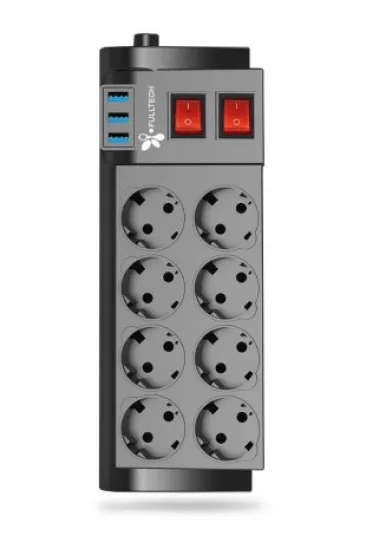 Fulltech Ftr-08 8’li Termal Akım Korumalı Priz Fulltech Ftr-08 8’li Termal Akım Korumalı Priz