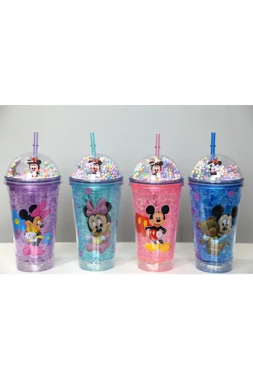 Sevimli Mickey Mouse Işıklı Pipetli Boncuklu Suluk & Bardak 400 Ml Alk3147 Sevimli Mickey Mouse Işıklı Pipetli Boncuklu Suluk & Bardak 400 Ml Alk3147