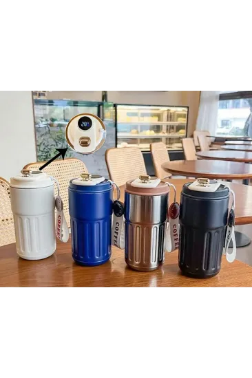 Askılı Ve Derece Göstergeli Vakumlu Mug - 500 Ml Modern Kahve Termosu Alk3136 Askılı Ve Derece Göstergeli Vakumlu Mug - 500 Ml Modern Kahve Termosu Alk3136