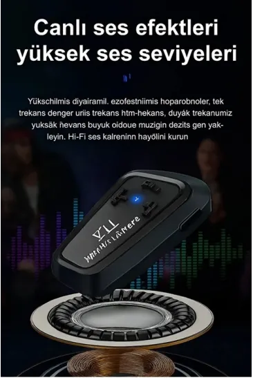Y11 Bluetooth Kulaklık Mikrofonlu Motosiklet Kulaklığı İntercom Bt 5.3 Y11 Bluetooth Kulaklık Mikrofonlu Motosiklet Kulaklığı İntercom Bt 5.3