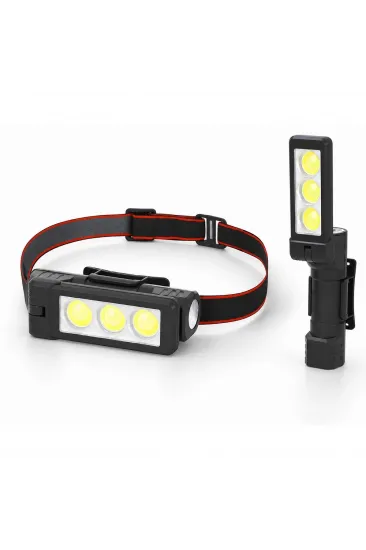 Gold Silver Gs-225 3 Led Usb Şarjlı Çok Fonksiyonlu Kafa Feneri