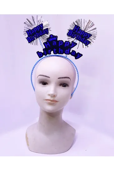 Happy Birthday Yazılı Püsküllü Neon Mavi Renk Doğum Günü Tacı 22x19 Cm Happy Birthday Yazılı Püsküllü Neon Mavi Renk Doğum Günü Tacı 22x19 Cm