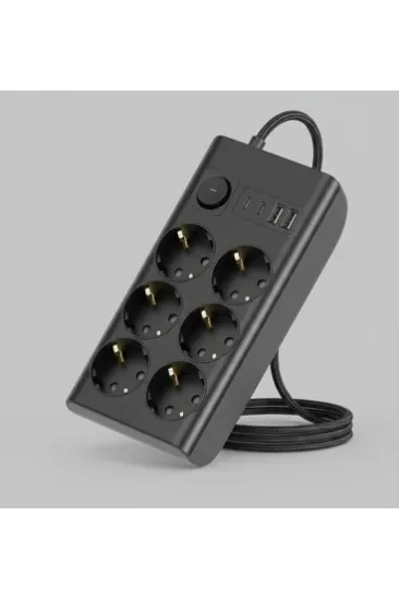 Akım Korumalı 6’lı Priz 2xusb 2xtype-c Çıkış Yüksek Gerilim Koruma Çoklu Priz Çoğaltıcı Akım Korumalı 6’lı Priz 2xusb 2xtype-c Çıkış Yüksek Gerilim Koruma Çoklu Priz Çoğaltıcı
