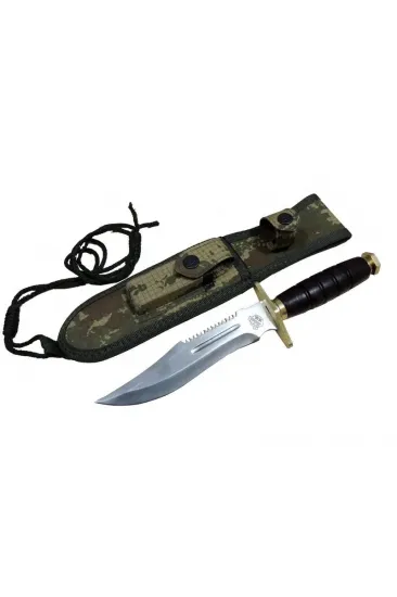 T.c. Standart Komando Bıçağı 30 Cm - Tırtıklı, Kamuflaj Kılıflı