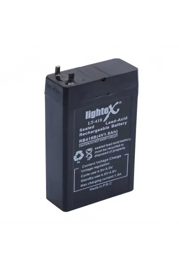 Lightex Lt-418 4v 1.8ah Işıldak Fener Aküsü Lightex Lt-418 4v 1.8ah Işıldak Fener Aküsü