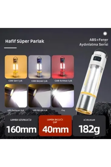 Gold Police Gp-222 Çok Fonksiyonlu Kamp Lambası 1000 Lümen