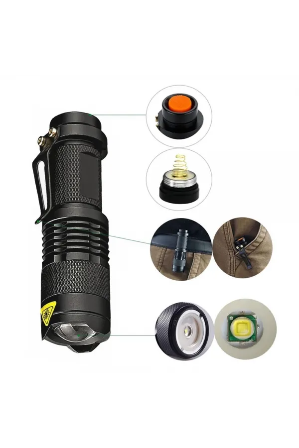 Mini Güçlü Şarjlı Pilli El Feneri Wt-304 Mini Güçlü Şarjlı Pilli El Feneri Wt-304