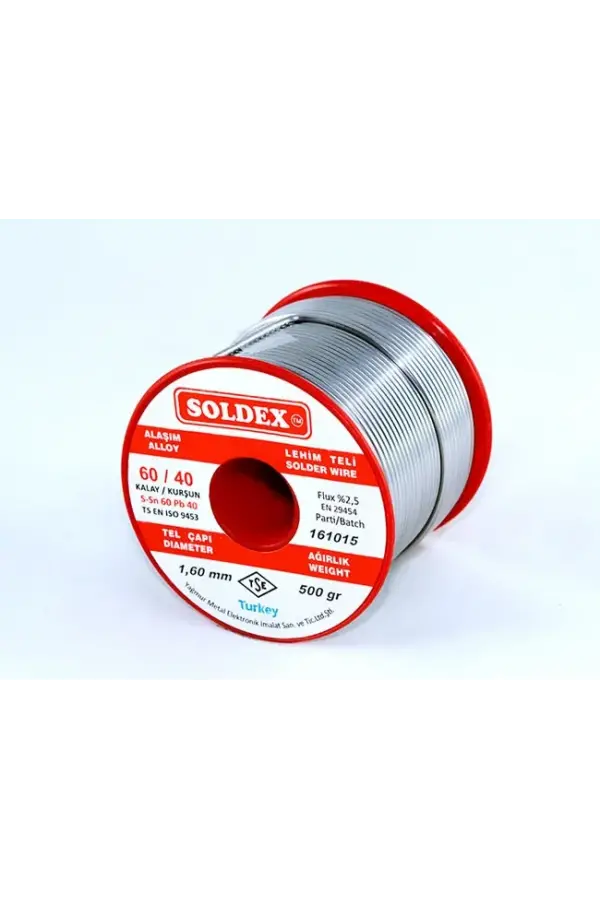 60-40 Lehim Teli 500 Gr 2 Mm - Sn:60 / Pb:40 60-40 Lehim Teli 500 Gr 2 Mm - Sn:60 / Pb:40