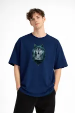 Wolf - Oversize Erkek Tişört Koyu Mavi Wolf - Oversize Erkek Tişört Koyu Mavi