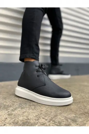 JY207 Oslo Bağcıklı Ortopedik Taban Cilt Erkek Spor Bot CBT - Siyah JY207 Oslo Bağcıklı Ortopedik Taban Cilt Erkek Spor Bot CBT - Siyah