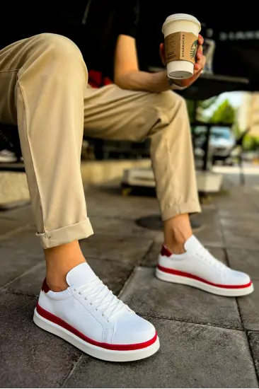 MN979 - Santoni GBT Spor Erkek Ayakkabı BEYAZ/KIRMIZI MN979 - Santoni GBT Spor Erkek Ayakkabı BEYAZ/KIRMIZI