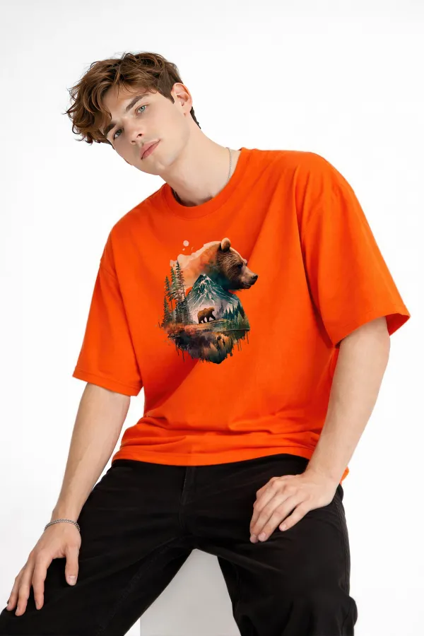 Bear2 - Oversize Tişört TURUNCU Bear2 - Oversize Tişört TURUNCU