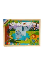 S01002909 WOODEN PUZZLE VEHICLES ANMALS 5 PCS 2 AST