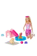 JBF35 Barbie Köpekçikle Havuz Partisi Oyun Seti JBF35 Barbie Köpekçikle Havuz Partisi Oyun Seti