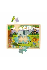 S01002909 WOODEN PUZZLE VEHICLES ANMALS 5 PCS 2 AST