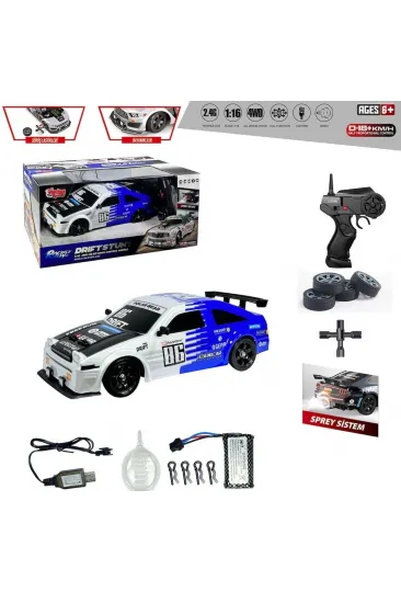 HB-SC16A07 Kumandalı  4x4 Drift Araba Işıklı ve Buharlı 1:16 -Vardem