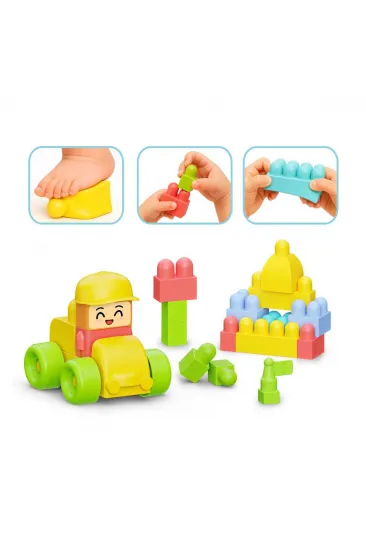 04128 YUMUŞAK BLOKİ BLOKLARI ARABA SET 24 PARÇA