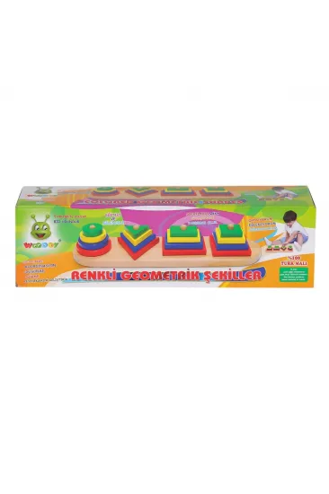KR006 Woodoy Renkli Geometrik Şekiller -Karsan  Oyuncak