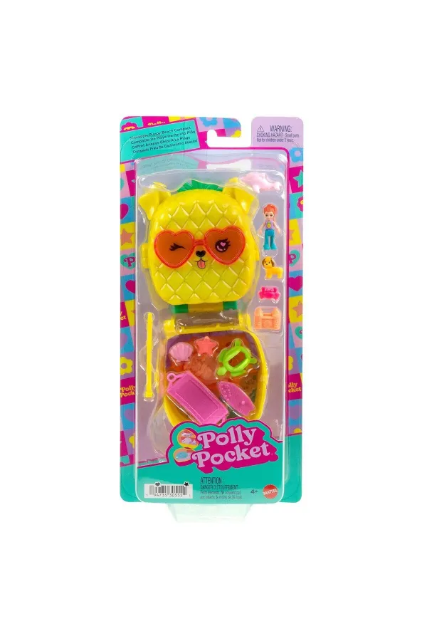 JFV00 Polly Pocket Ananas Köpekçik Plajı Mini Oyun Seti