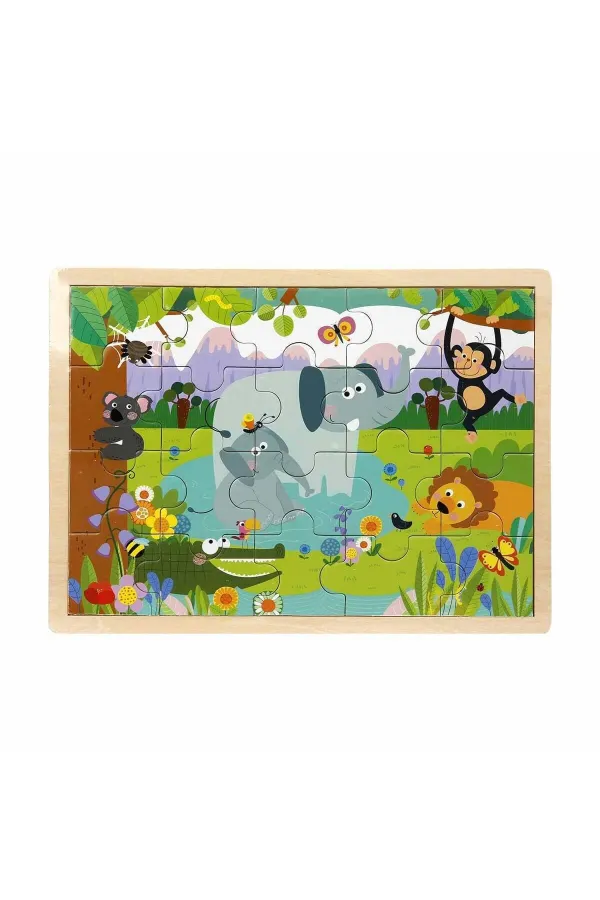 S01002909 WOODEN PUZZLE VEHICLES ANMALS 5 PCS 2 AST