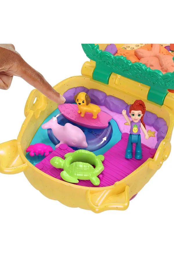 JFV00 Polly Pocket Ananas Köpekçik Plajı Mini Oyun Seti