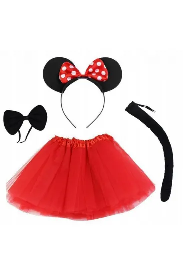Minnie Mouse Kostüm Seti Etek Taç Kuyruk Papyon Gösteri Seti Minnie Mouse Kostüm Seti Etek Taç Kuyruk Papyon Gösteri Seti