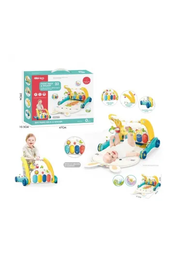 BIB6015 -Piyanolu 2 in 1 Bebek Yürüteci ve Tavşan Desenli Mavi Oyun Halısı BIB6015 -Piyanolu 2 in 1 Bebek Yürüteci ve Tavşan Desenli Mavi Oyun Halısı