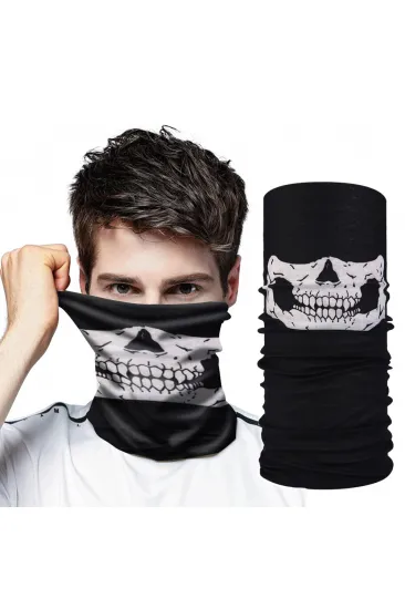 Siyah Renk Dikişsiz Çok Fonksiyonlu Çene Kafatası Yüz Maskesi Baf Buff Bandana Boyunluk Bileklik Siyah Renk Dikişsiz Çok Fonksiyonlu Çene Kafatası Yüz Maskesi Baf Buff Bandana Boyunluk Bileklik