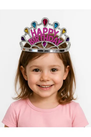 Gümüş Renk Happy Birthday Yazılı Doğum Günü Tacı 60 cm Gümüş Renk Happy Birthday Yazılı Doğum Günü Tacı 60 cm