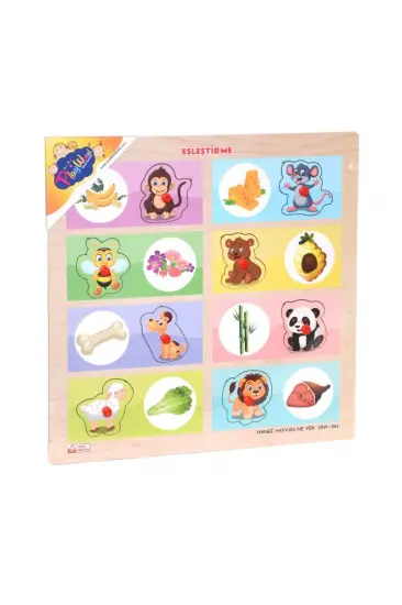 ONY-360-361 Ahşap Tutmalı Eşleştirme - Hangi Hayvan Ne Yer