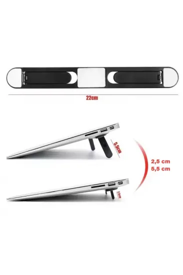 2 Kademeli Katlanabilir ve Yapışkanlı Laptop Standı Siyah 2 Kademeli Katlanabilir ve Yapışkanlı Laptop Standı Siyah