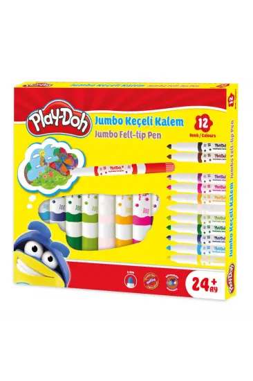 Play-Doh Jumbo Keçeli Kalem 6 mm 12'li