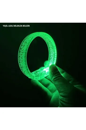 Yeşil Led Işıklı Baskı Yapılabilen Pilli Bileklik Bilezik 1,5 cm Genişlik Yeşil Led Işıklı Baskı Yapılabilen Pilli Bileklik Bilezik 1,5 cm Genişlik