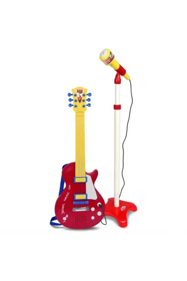 Elektronik Ayaklı Mikrofonlu Gitar Seti Kırmızı Elektronik Ayaklı Mikrofonlu Gitar Seti Kırmızı