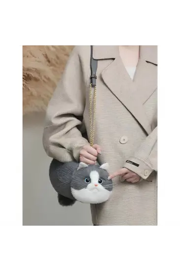 Kedi El Çantası Gri Kedi El Çantası Gri
