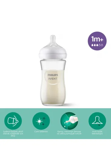 Doğal Tepkili Natural Response Cam Biberon 240 ml 1+ Ay Doğal Tepkili Natural Response Cam Biberon 240 ml 1+ Ay