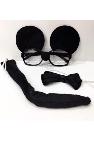 Mouse Gözlüğü Papyonu Kuyruğu Seti Mouse Gözlüğü Papyonu Kuyruğu Seti