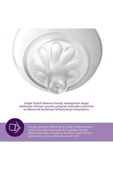 Doğal Tepkili Natural Response 2'Li Biberon Emziği No:6 6+ Ay Doğal Tepkili Natural Response 2'Li Biberon Emziği No:6 6+ Ay