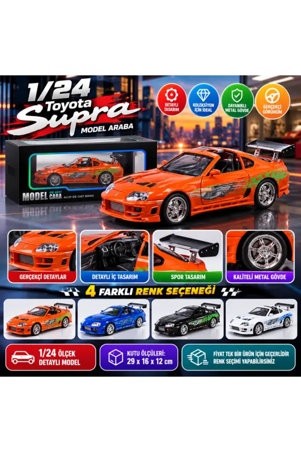 1/24 Toyota Supra Model Araba 1/24 Toyota Supra Model Araba