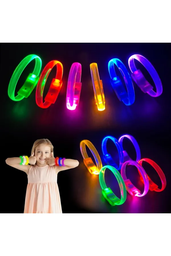 Festival & Parti LED Bileklik 3 Farklı Mod Işıklı 1 Adet