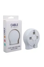 Powermaster Pm-27143 1 Metre Makaralı 3ın1 Şarj Kablosu (lightning - Type-c - Micro Usb)