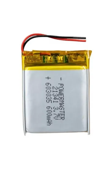 Powermaster 603035 3.7 Volt 600 Mah Lityum Polimer Pil Powermaster 603035 3.7 Volt 600 Mah Lityum Polimer Pil