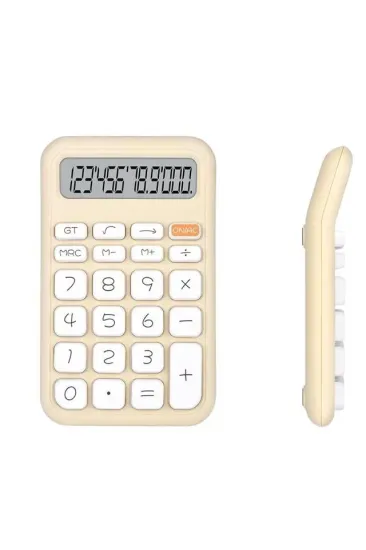 Powermaster Pm-25408 Krem Renk Beyaz Tuş 12 haneli hesap Makinesi Powermaster Pm-25408 Krem Renk Beyaz Tuş 12 haneli hesap Makinesi