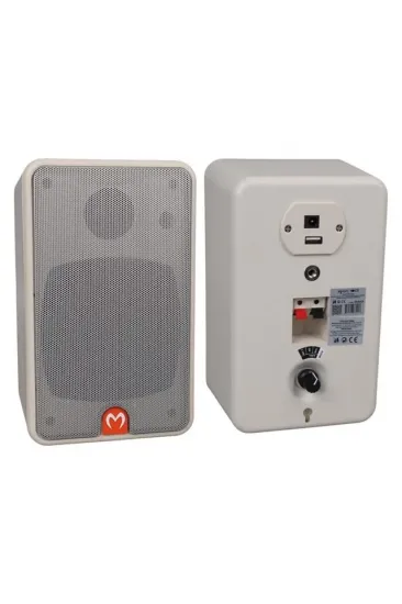 Magicvoice Mv-21 10 Cm 40 Watt Komütatörlü Hat Trafolu Beyaz Sütun Hoparlör (2'li Takım)