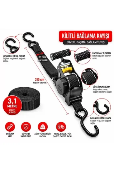Sunup Sn-37789 3 Metre Otomatik Cırcırlı Bağlama Kayışı Spanzet Kaydırmaz Tutamaklı Dayanıklı Çelik Gövde 230kg Sunup Sn-37789 3 Metre Otomatik Cırcırlı Bağlama Kayışı Spanzet Kaydırmaz Tutamaklı Dayanıklı Çelik Gövde 230kg