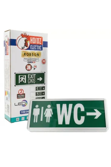 Horoz Robson 3w 160 Lümen Şarjlı Wc Sağ Tuvalet Yön Levhası (2'li Paket)