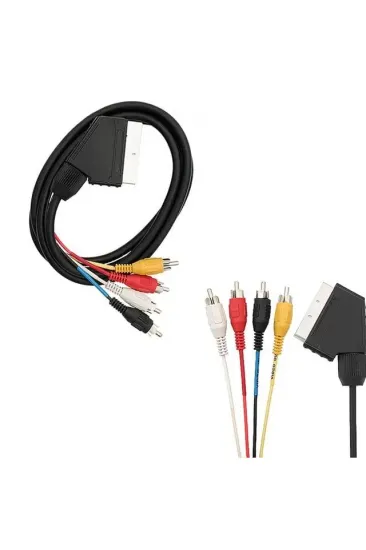 Powermaster Scart 4rca 1.2 Metre 8mm Gold Kablo Powermaster Scart 4rca 1.2 Metre 8mm Gold Kablo